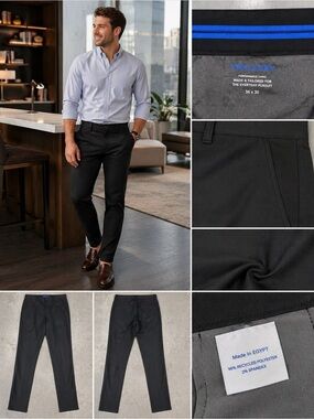 Twillory Black Chino Pants Men’s Dress Casual Stretch Lightweight 36 x 30